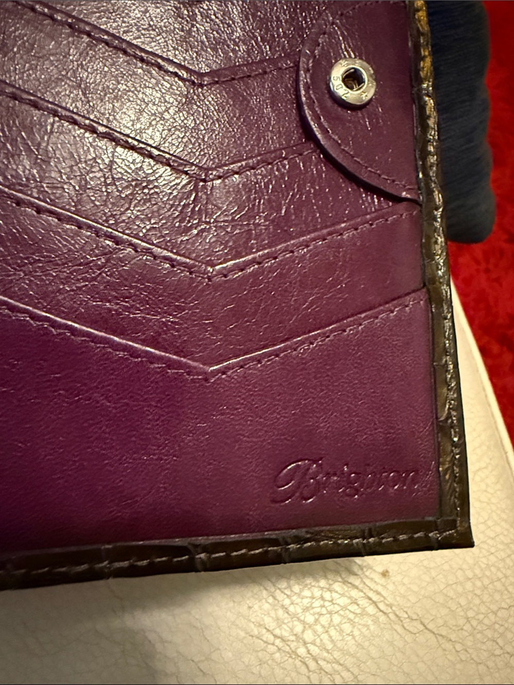 Brighton Jetson Folio Croc-Embossed Wallet with Silver Accent - Picture 5 of 9